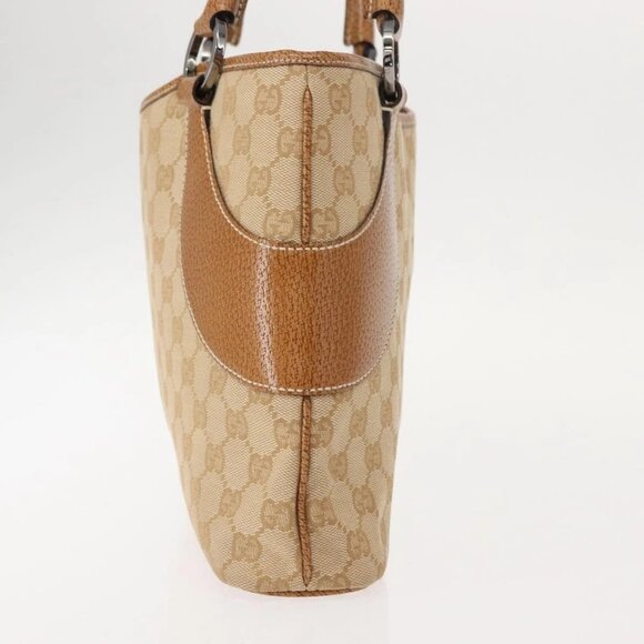 GUCCI GG Canvas Tote Bag Beige Brown 113015 Auth am9499V - Picture 7 of 16